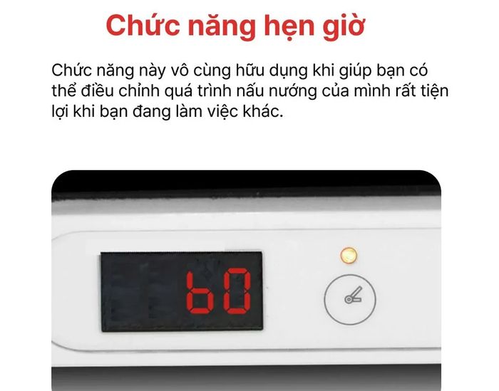Chức năng hẹn giờ bếp từ Happy Cook HSI-200KS