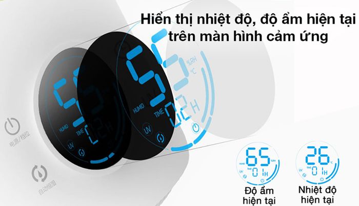 Màn hình LED hiển thị nhiệt độ, độ ẩm tiện lợi