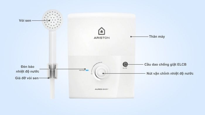 Các bộ phận của máy nước nóng trực tiếp Ariston Aures Easy 3.5