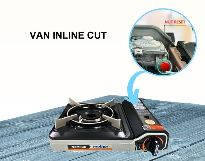 Bếp gas mini Namilux-Mother NH-P3111PF có hệ thống ngắt gas tự động