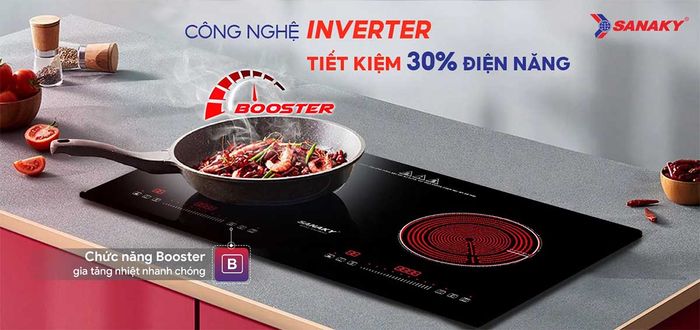 Bếp điện từ - Hồng ngoại Sanaky VH-5100HGT có chức năng Booster