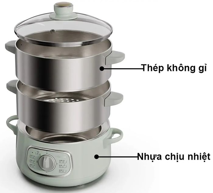 Nồi hấp thức ăn Bear DZG-D80G5 chất liệu bền bỉ