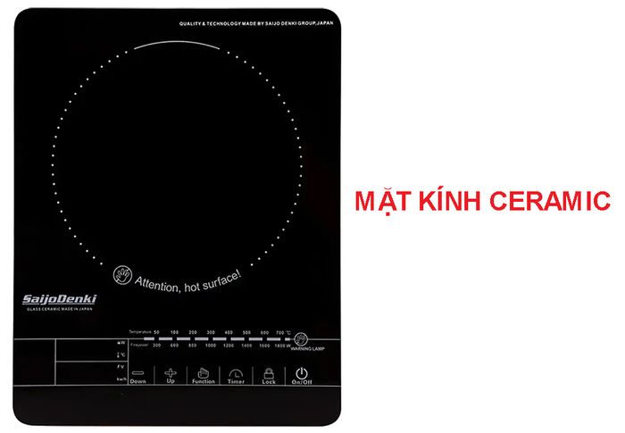 Mặt bếp hồng ngoại đơn Saijo denki SD-1901 1800W bằng kính Ceramic 
