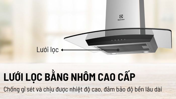 Electrolux EFC736GAR sử dụng lưới lọc được làm từ chất liệu nhôm cao cấp