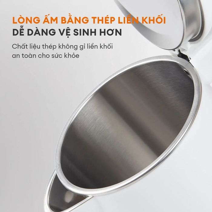 Lòng ấm điện đun nước Gaabor EK20M-WH02A bằng thép không gỉ