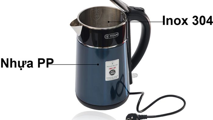 Bình đun 2 lớp cao cấp Titani TK-1825W chất liệu bền bỉ
