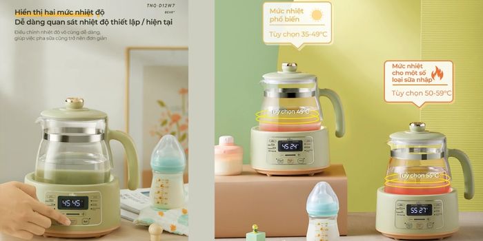 Hiển thị 2 mức nhiệt độ dễ dàng quan sát