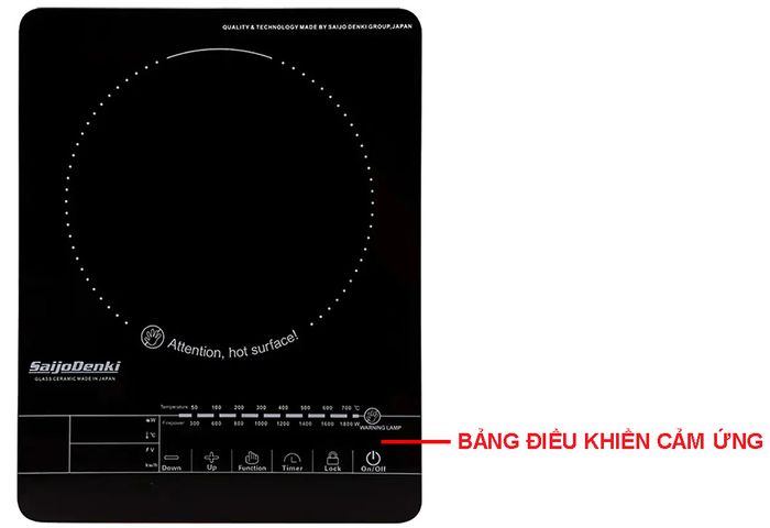 Bảng điều khiển của bếp hồng ngoại đơn Saijo denki SD-1901 1800W