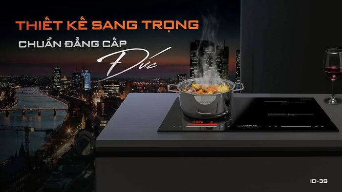 Bếp đôi Junger ID-39 sở hữu thiết kế lắp âm hiện đại