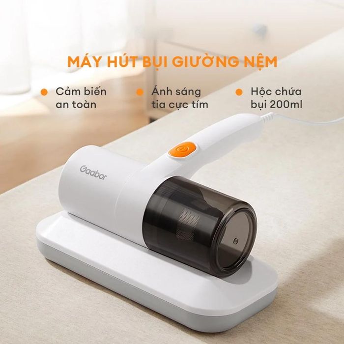 Máy hút bụi nệm Sofa Gaabor VCD10M-WH02A diệt khuẩn tia UV cầm tay nhỏ gọn