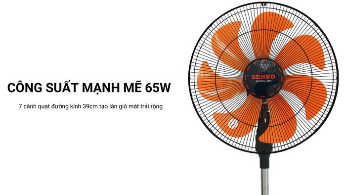 Senko LTS1636 với 7 cánh quạt lớn và có công suất mạnh mẽ 65W