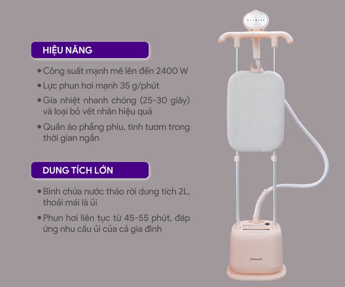 Công suất mạnh mẽ, dung tích lớn