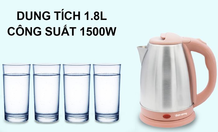 Ấm đun nước siêu tốc ĐQ EKT07 1518 BR 1.8L công suất 1500W