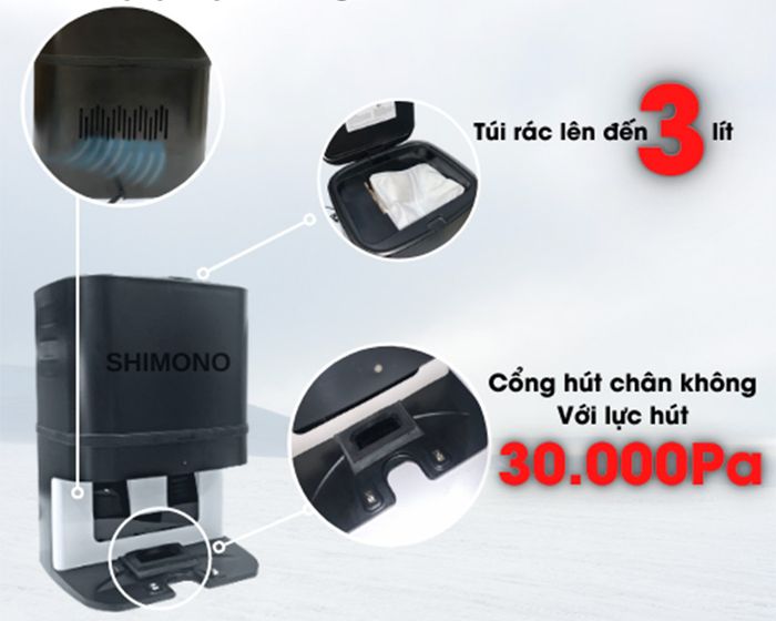 Cổng hút chân không mạnh 30.000Pa