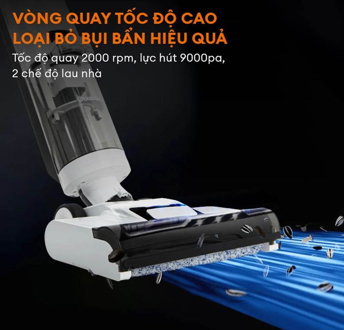 Máy hút bụi lau nhà Gaabor VCF8T-WH01A có lực hút mạnh mẽ