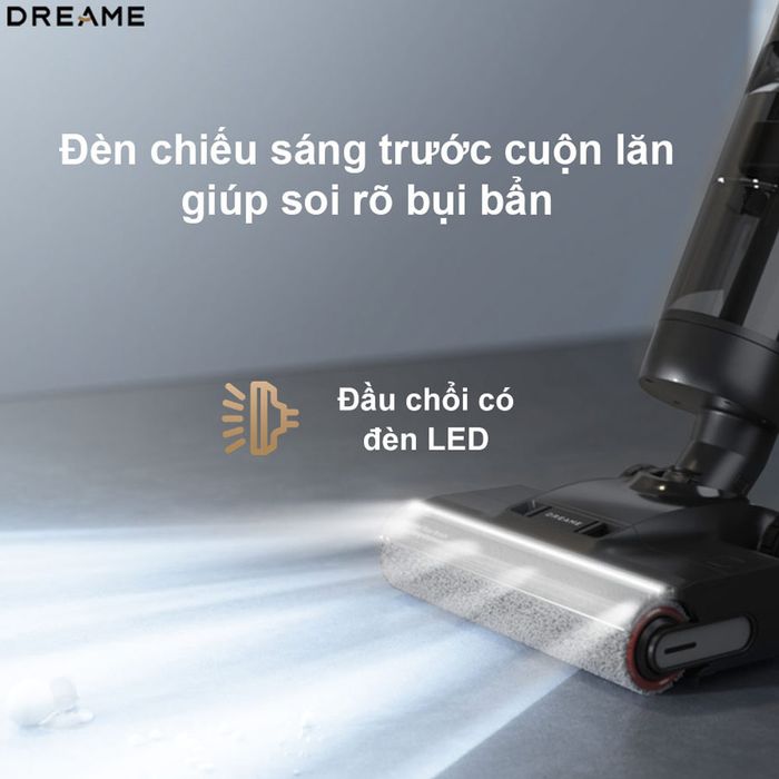 Dreame H13PRO trang bị đèn LED chiếu sáng trước cuộn lăn