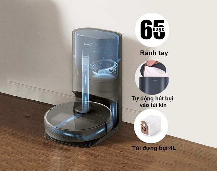 Dreame D10S Plus hút bụi lau nhà và tự động dọn rác