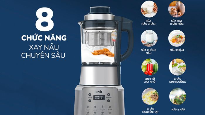 Unie V9S tích hợp 8 chương trình nấu chuyên sâu đã được lập trình sẵn