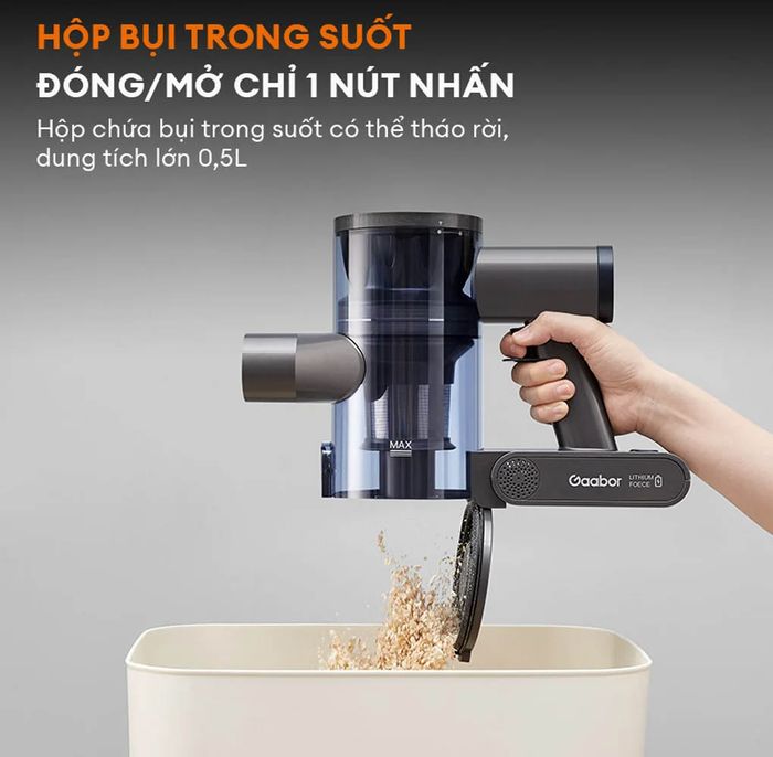 Hộp đựng bụi của máy hút bụi Gaabor VCL10E-BK01A dung tích 0.5 lít