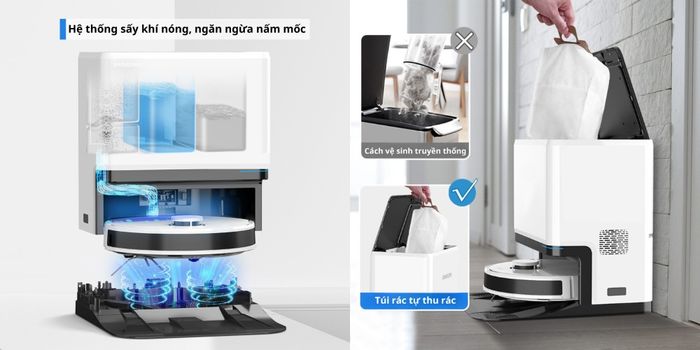 Robot Hút Bụi Lau Shimono LS68W Max với trạm sạc 8 trong 1