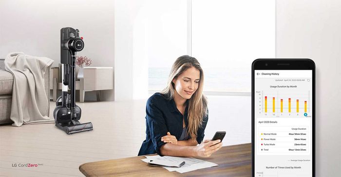 Máy Hút Bụi LG A9K-ULTRA cho phép người dùng điều khiển trên điện thoại