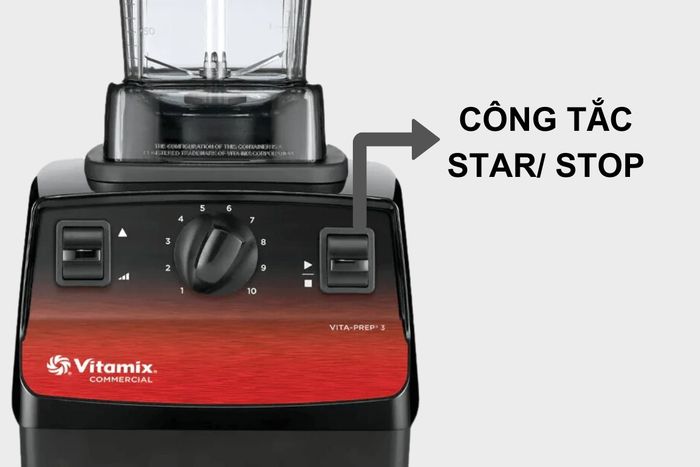Công tắc Start/Stop tích hợp trên thân máy xay Vitamix Blender Vita-Prep 3