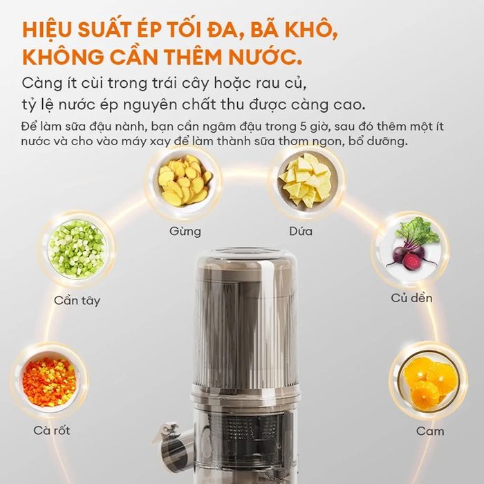 Gaabor FP1M-WH01A ép được nhiều loại rau củ