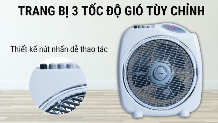 Senko BD1012 trang bị 3 tốc độ gió thiết kế nút nhấn dễ thao tác