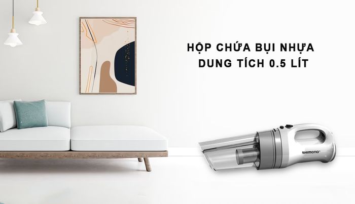 Shimono SVC1015 được trang bị hộp chứa bụi nhựa 0.5 lít