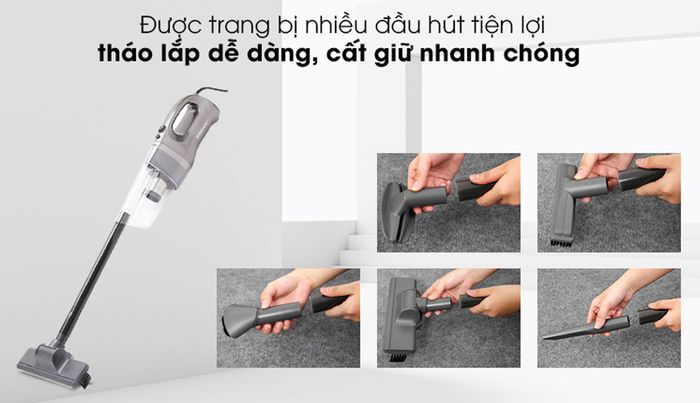 Máy Hút Bụi Shimono SVC1017 đi kèm nhiều phụ kiện tiện lợi