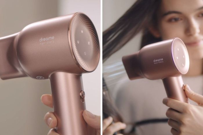 Máy sấy tóc Dreame AHDA6-RS - màu Rose trang bị nút gạt điều khiển