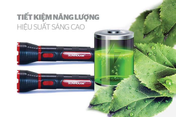 Đèn pin Sunhouse SHE-4111 hiệu suất cao, tiết kiệm năng lượng