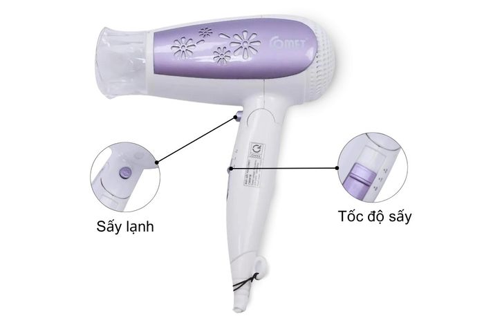 Máy có 2 tốc độ sấy và chế độ sấy mát