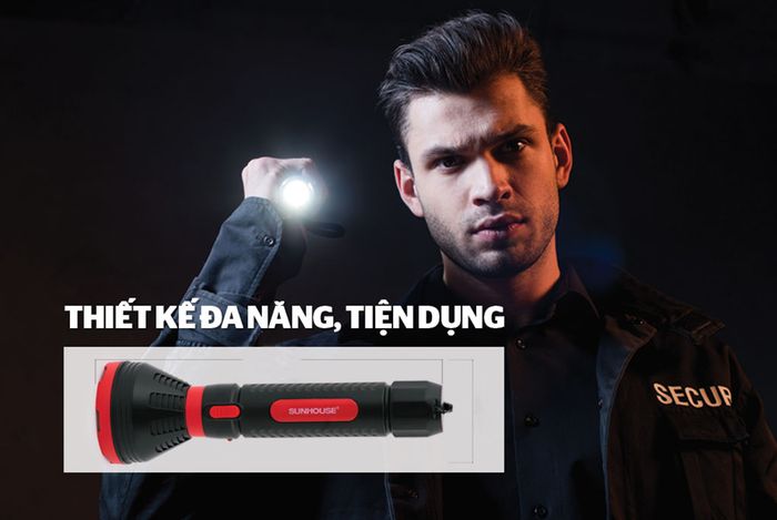 Đèn pin cầm tay led Sunhouse SHE-4351 cỡ lớn dễ cầm nắm