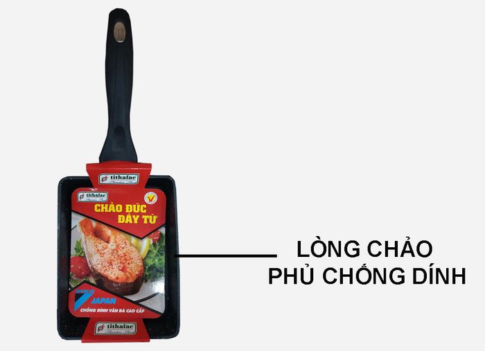 Lòng chảo đa năng vân đá bếp từ Tithafac 13.5x37.5 có phủ chống dính