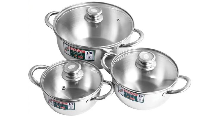 Bộ nồi bầu Inox 430 đáy từ TF03 có nhiều kích cỡ nồi khác nhau