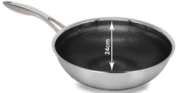 Chảo sâu Kims Cook Blackcube Inox 3 lớp đáy từ kích thước 24cm