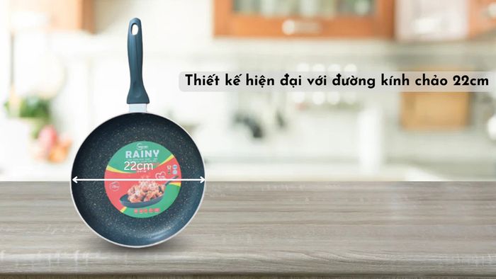 Chảo vân đá đáy từ 22cm Rainy Veinstone RNT22TT có đường kính 22cm