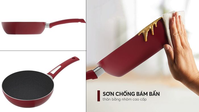 Thân chảo Elmich EL-7102Max Size 20cm được làm từ hợp kim nhôm