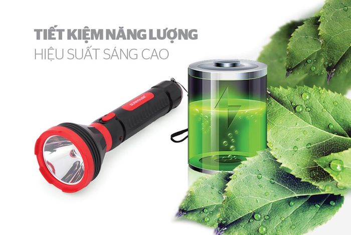 Đèn pin cầm tay led Sunhouse SHE-4351 giúp tiết kiệm năng lượng