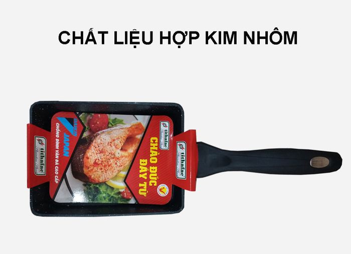 Chảo đa năng vân đá bếp từ Tithafac 13.5x37.5 làm bằng hợp kim nhôm
