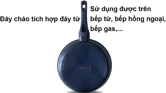 Chảo Titani TFP-ST24 tích hợp đáy từ, dùng trên nhiều loại bếp