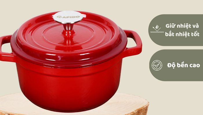 Nồi gang đúc Rapido RK22-RD chất liệu bền bỉ