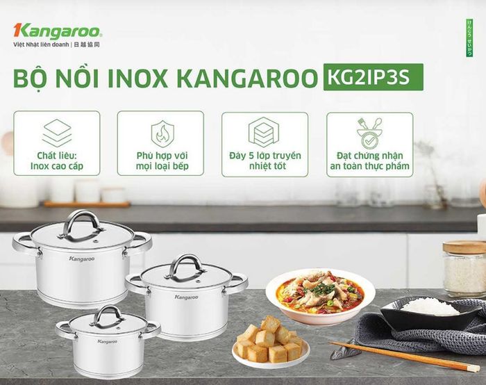 Đáy nồi Kangaroo KG2IP3S 5 lớp truyền và giữ nhiệt tốt