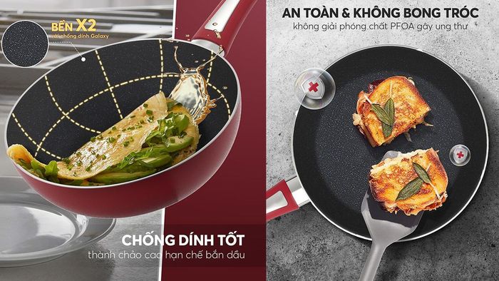 Elmich EL-7102Max Size 20cm được phủ chống dính vân đá ánh kim
