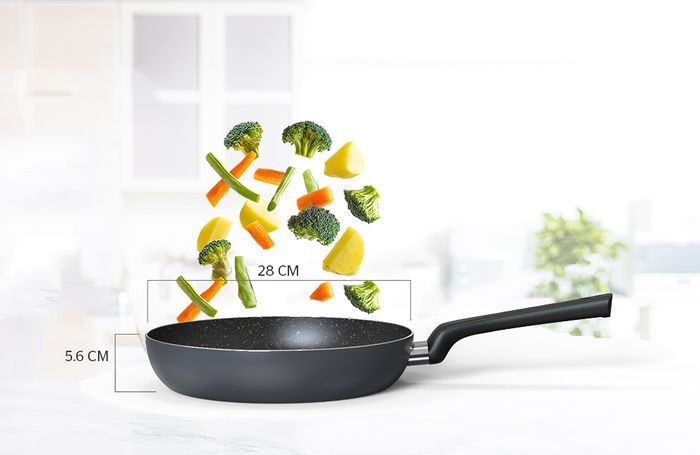 Chảo chống dính Sunhouse CT28 Plus có đường kính lớn 28cm