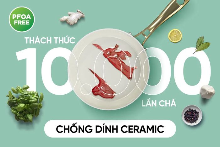 Bộ nồi chảo Sunhouse IF8668 được phủ lớp chống dính Ceramic