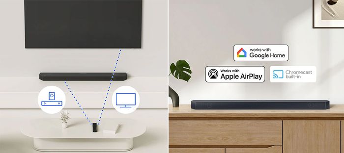 Điều khiển loa thanh dễ dàng bằng One Remote Control hoặc giọng nói
