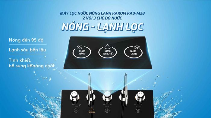 2 vòi nước nóng lạnh của máy lọc nước Karofi KAD-M28