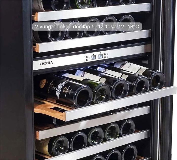 2 vùng nhiệt độ độc lập 5 -12°C và 12 -18°C